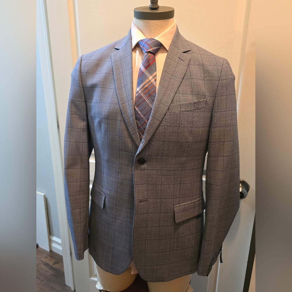 Men's Blue Windowpane suit